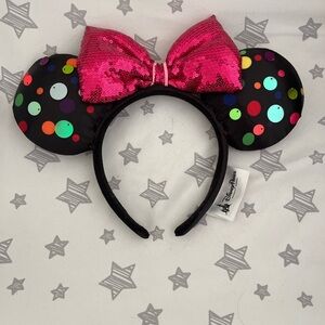 Disney Minnie Mouse Ears Headband with Pink Bow